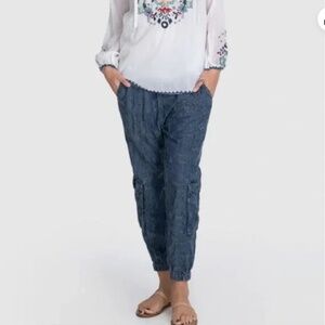 Johnny Was Denim floral joggers